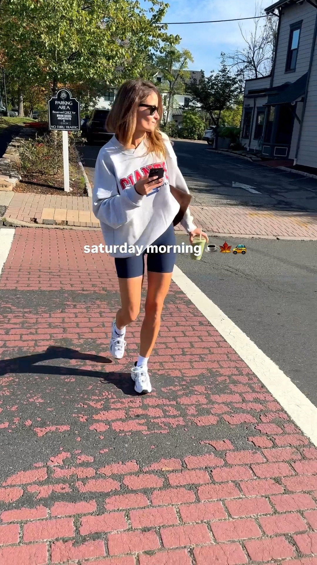 Up and out early this morning! Started with a Matcha run in town then headed over to pick out some Fall flowers for our front porch ☕️🍁🚕 

Loving this outfit formula for my weekend errands. The short and sweatshirt combo is one of my favorites for crisp Fall days. These bike shorts have become a staple in my rotation and the sweatshirt is so sporty and is giving fun vintage vibes. It comes comes in all of the NFL teams and is 25% off right now! 🏈 Happy Fall, happy football season, happy Saturday!

💫 Comment OOTD and I’ll DM you all my outfit details! Even better, LTK is having an exclusive fall sale for people that have the LTK app- Abercrombie is 25% off, plus 20% off Vuori, 20% off aerie and 20% off the make up brush that I swear by🤍 So, sharing my can’t miss picks from the sale too! 

❤️ sizing notes: sweater: wearing a medium, regular. Shorts: wearing a size small. 
