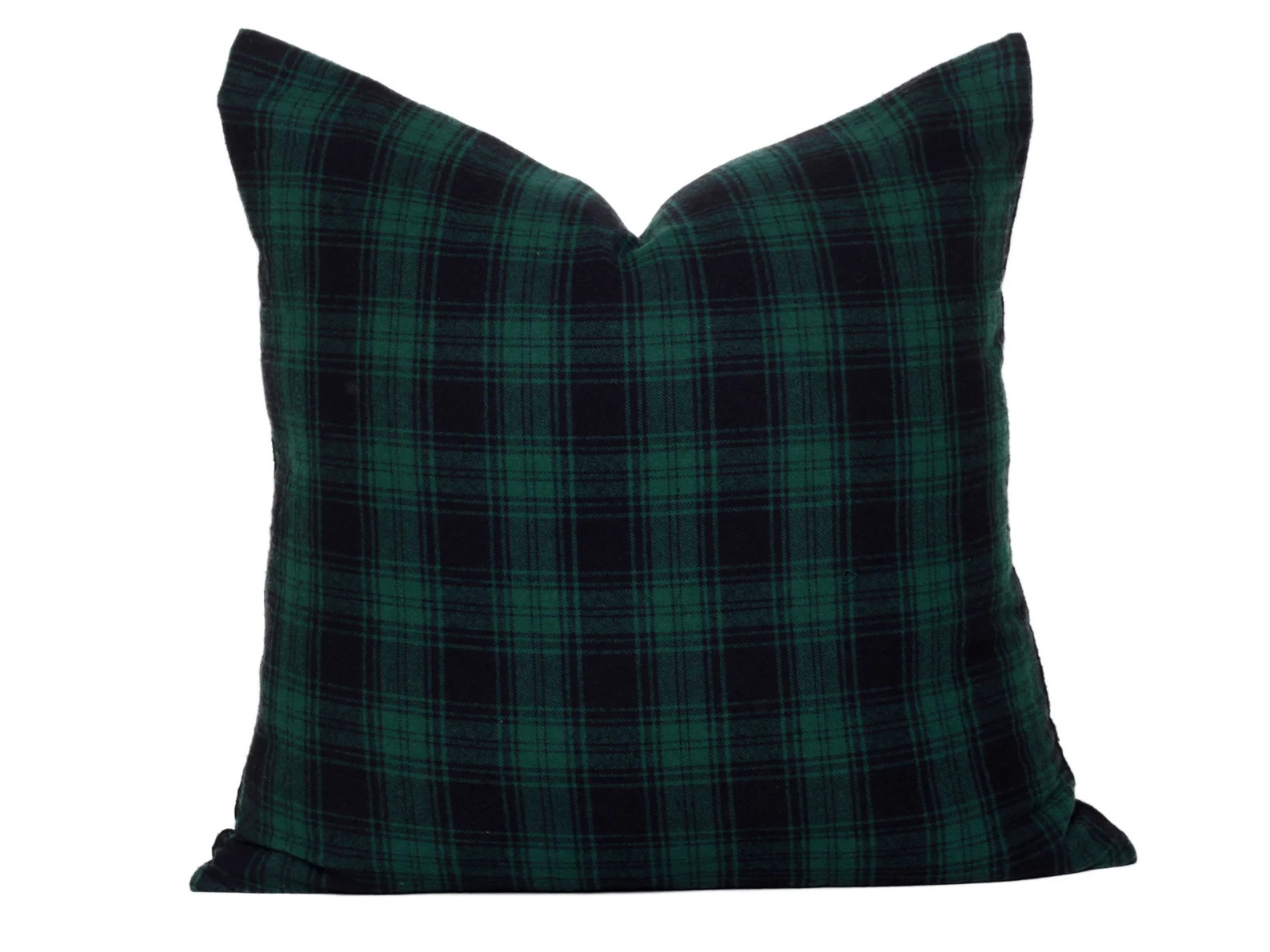 Black and Green Flannel Plaid Throw Pillow Cover with Zipper | Etsy | Etsy (US)