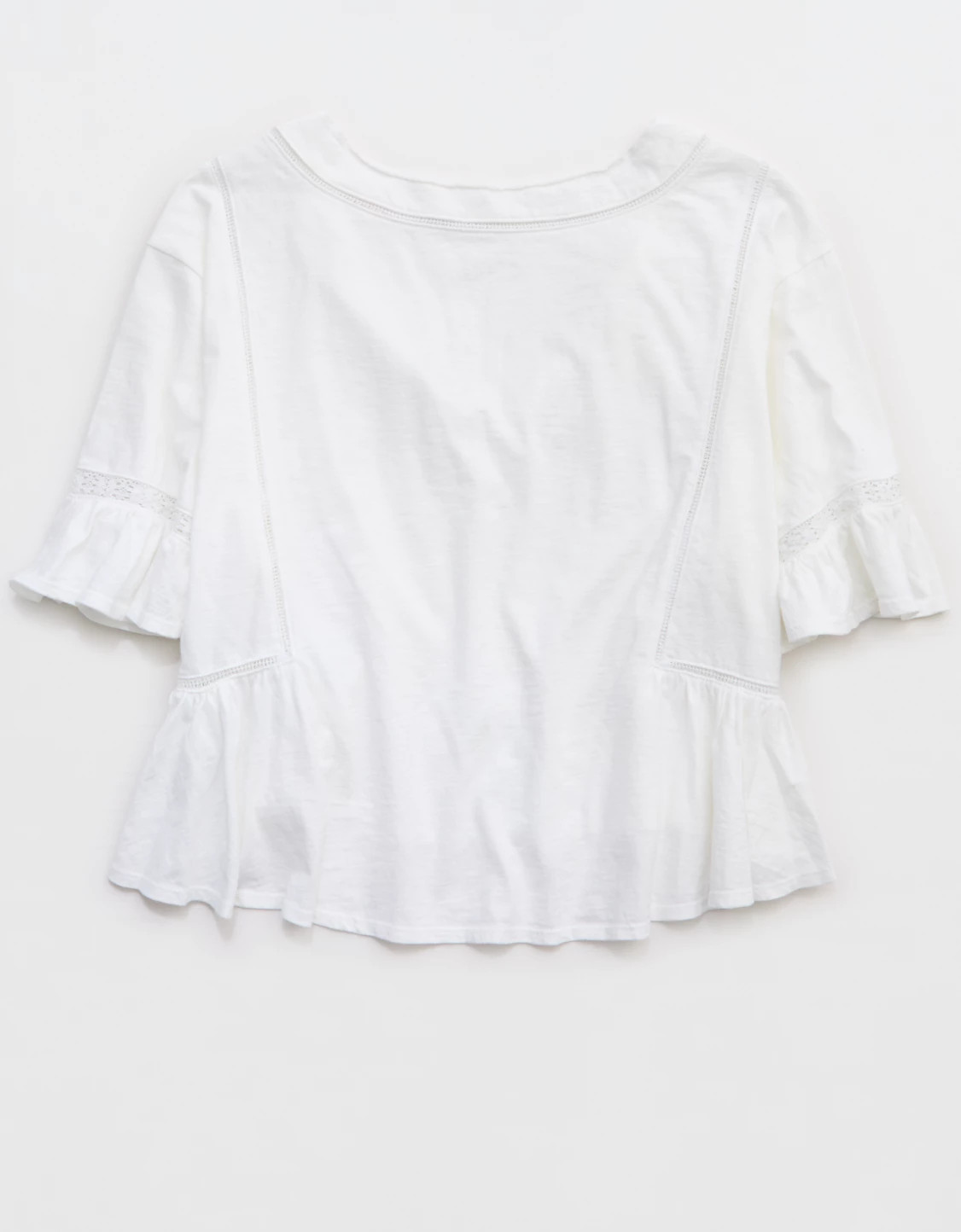 Aerie Flowy Cropped Notch Neck T-Shirt | American Eagle Outfitters (US & CA)
