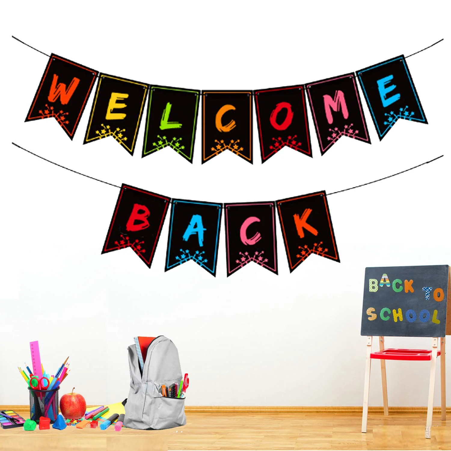 Welcome Back Banner for Classroom Decorations, Welcome Bulletin Board Banner Welcome Chalkboard B... | Walmart (US)