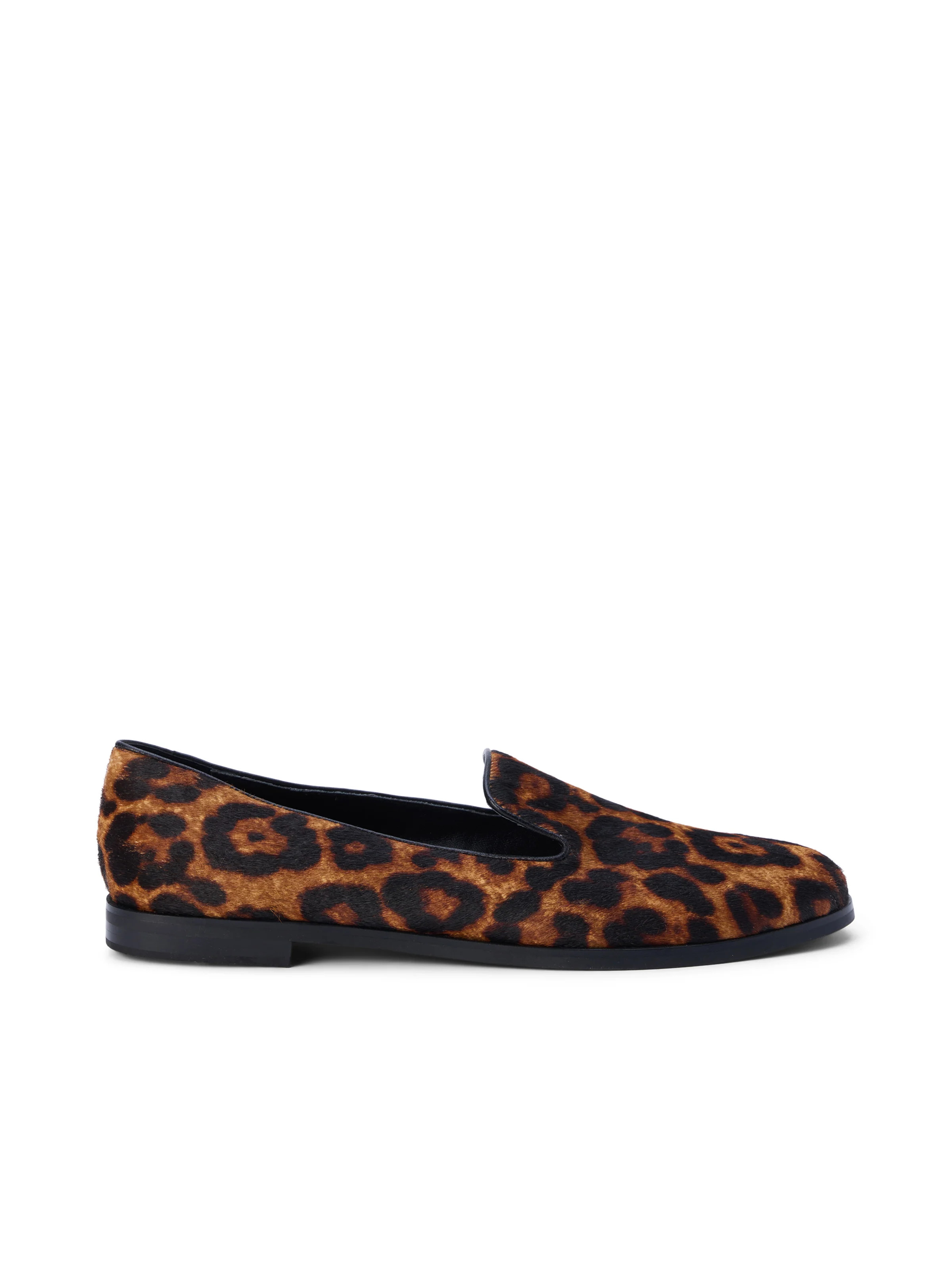 L'AGENCE - Dominik Leather Loafer in Natural Leopard Hair | L'Agence