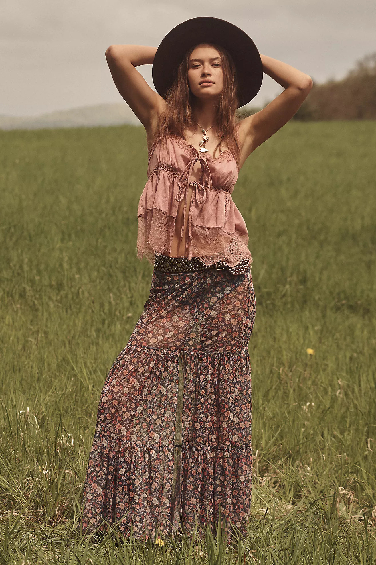 By Anthropologie Lace Tie-Front Flyaway Tank | Anthropologie (US)