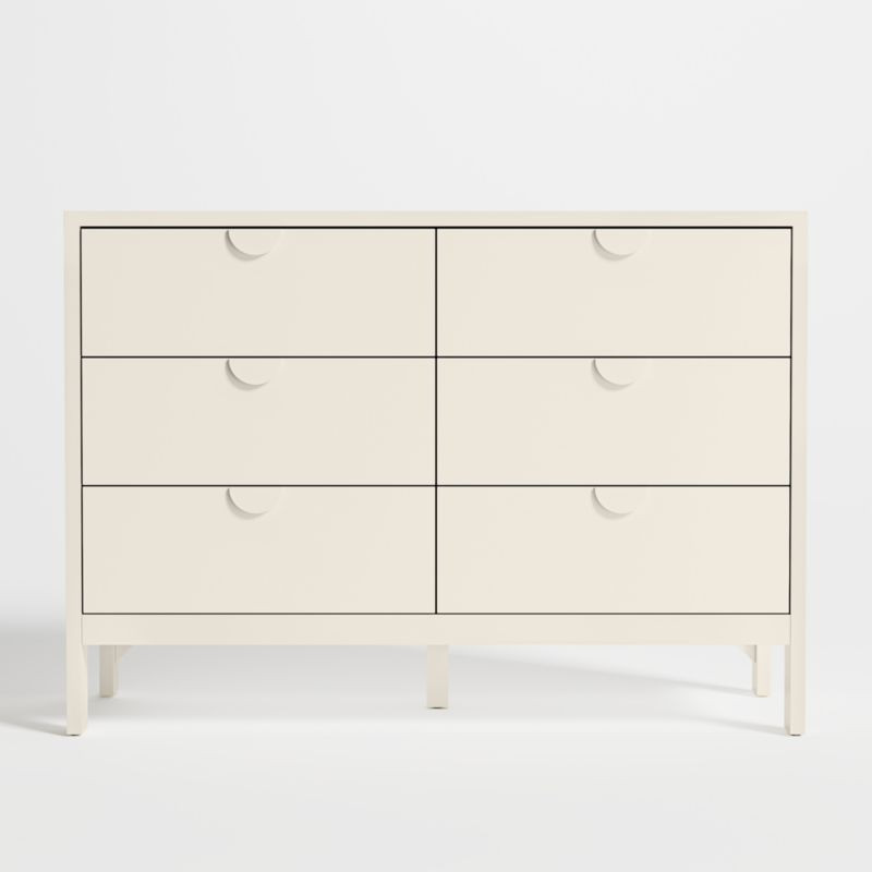 Opie Kids Wide Linen White Dresser | Crate & Kids | Crate & Barrel