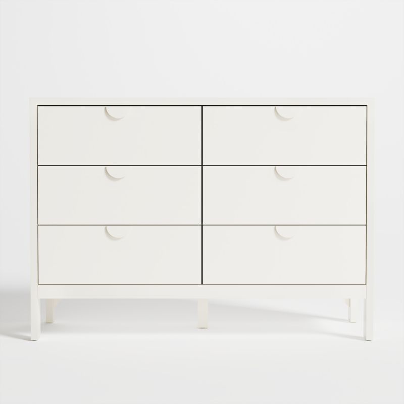 Opie Kids Wide Linen White Dresser | Crate & Kids | Crate & Barrel