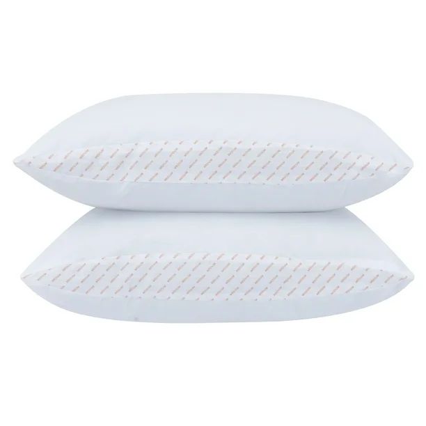 Mainstays Medium Support Pillow, Set of 2, Standard, 200 Thread Count Cotton | Walmart (US)