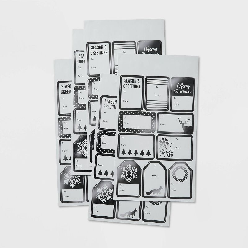 50ct Peel & Stick Gift Tag White/Silver - Wondershop™ | Target