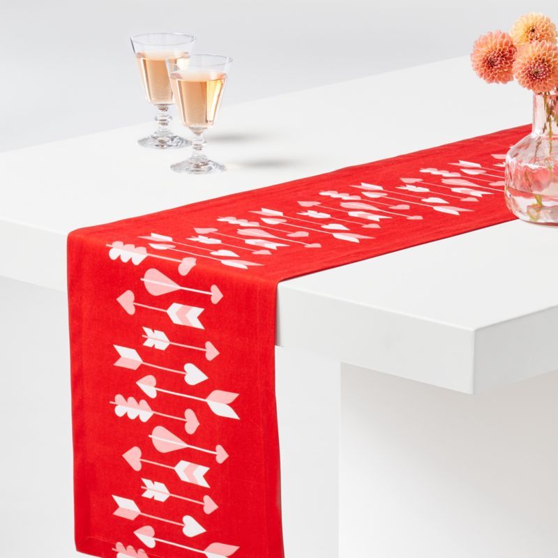 Amore 90" Valentine's Day Table Runner + Reviews | Crate and Barrel | Crate & Barrel