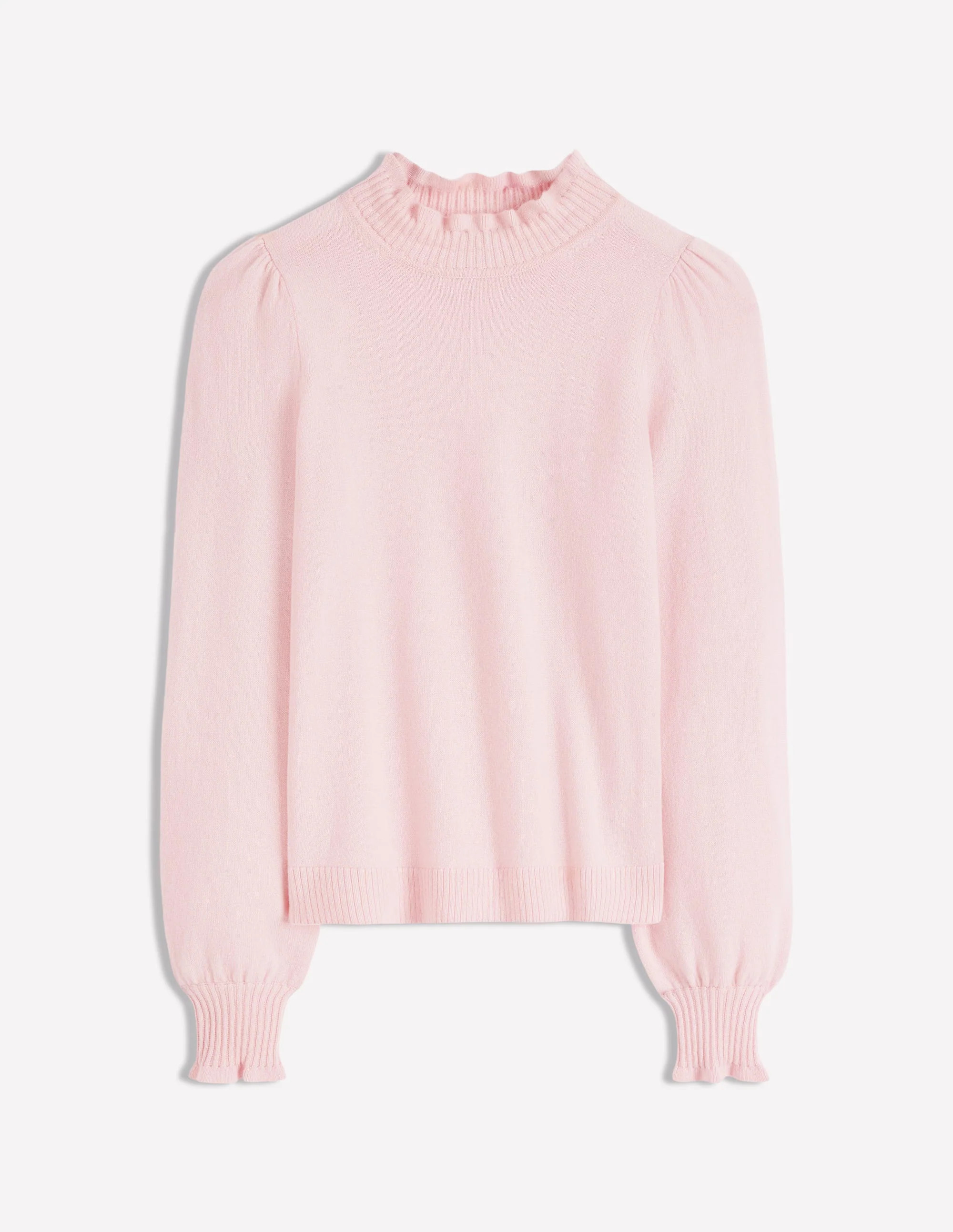 Frill Trim Cashmere Sweater-Chalk Pink | Boden (US)