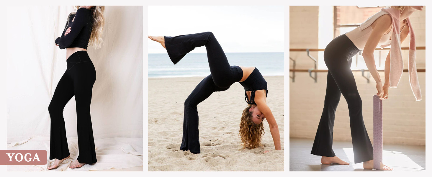 HEGALY Women's Flare Yoga Pants - Crossover Flare Leggings Buttery Soft High Waisted Workout Casu... | Amazon (US)