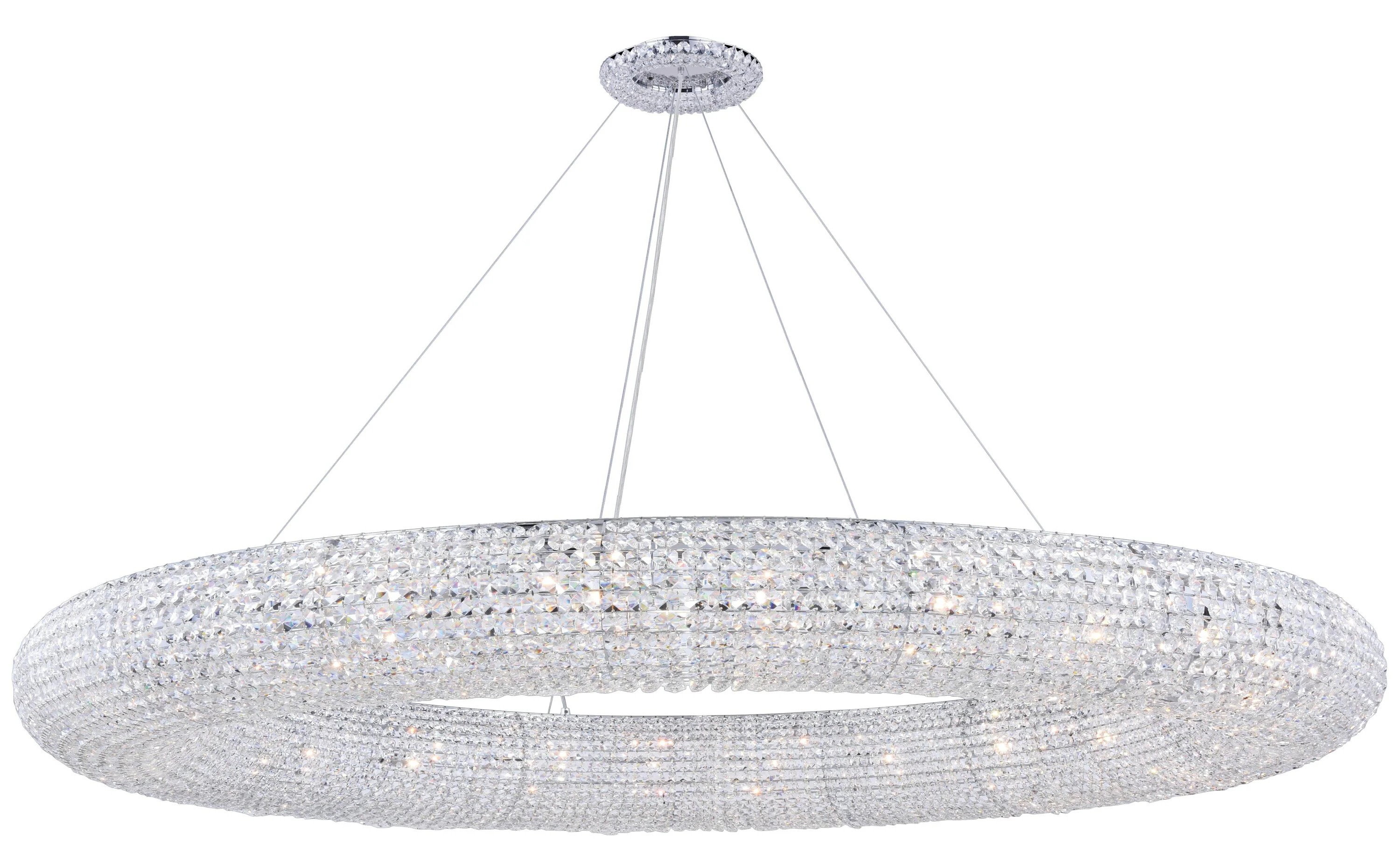 Elegant Decor Home Furnishing 30 -Light Chrome Modern/contemporary Crystal For Use in Bedrooms, Dining Rooms, Foyers, Kitchens, Living Rooms | Lowe's