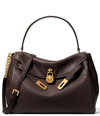Michael Kors Hamilton Large Top Handle Slouchy Satchel Bag - Chocolate | Dillard's