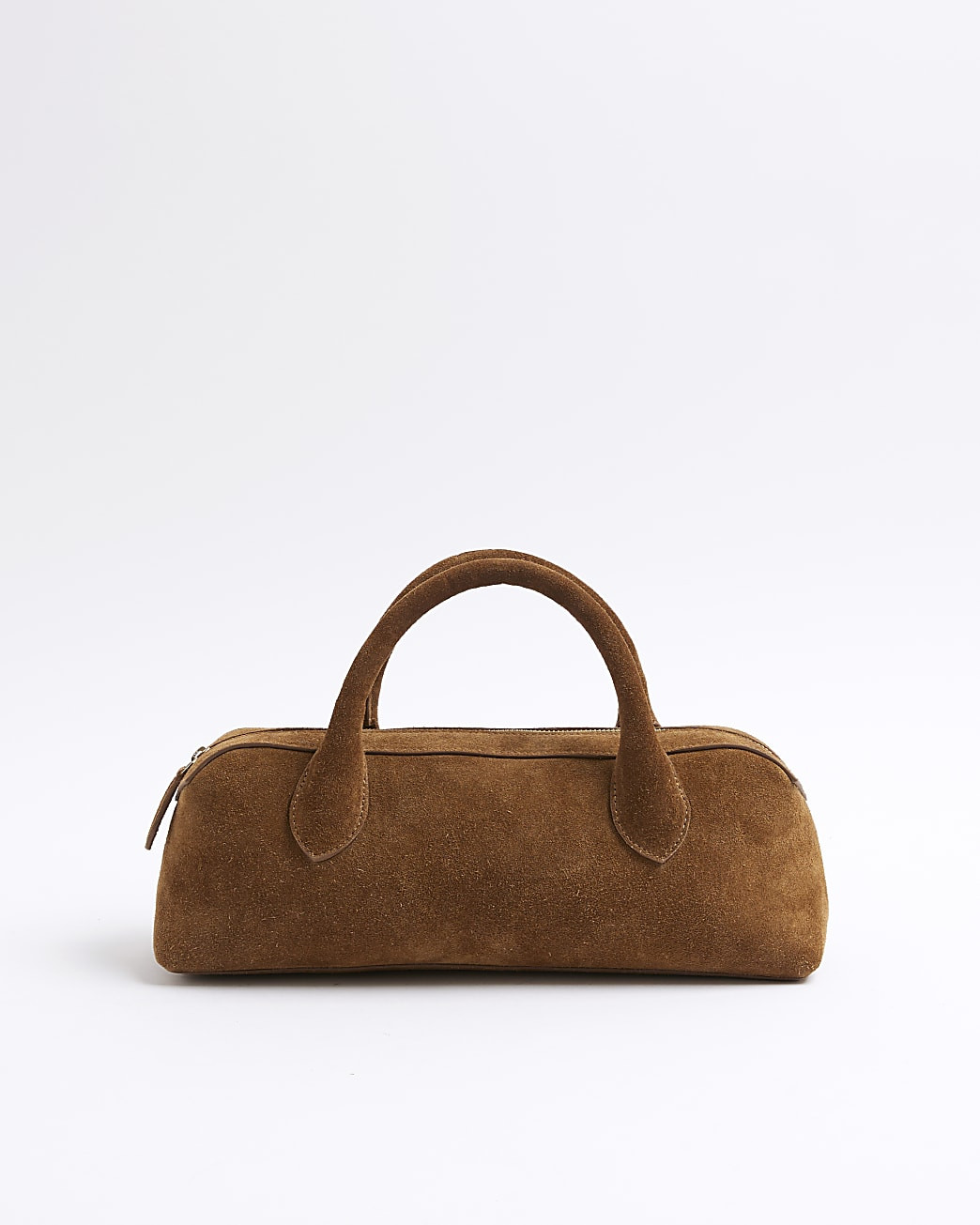 Brown Premium Suede Bowler Bag | River Island UK & IE