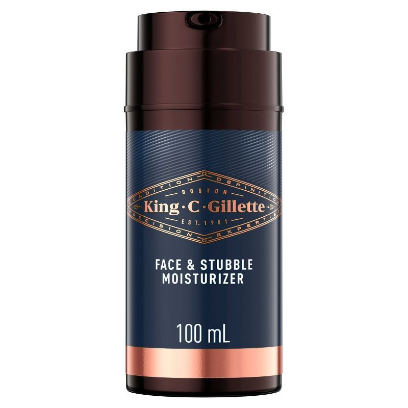 King C. Gillette Men's Face & Stubble Moisturizer with Vitamin B3 and B5 complex - 3.4 fl oz | Target