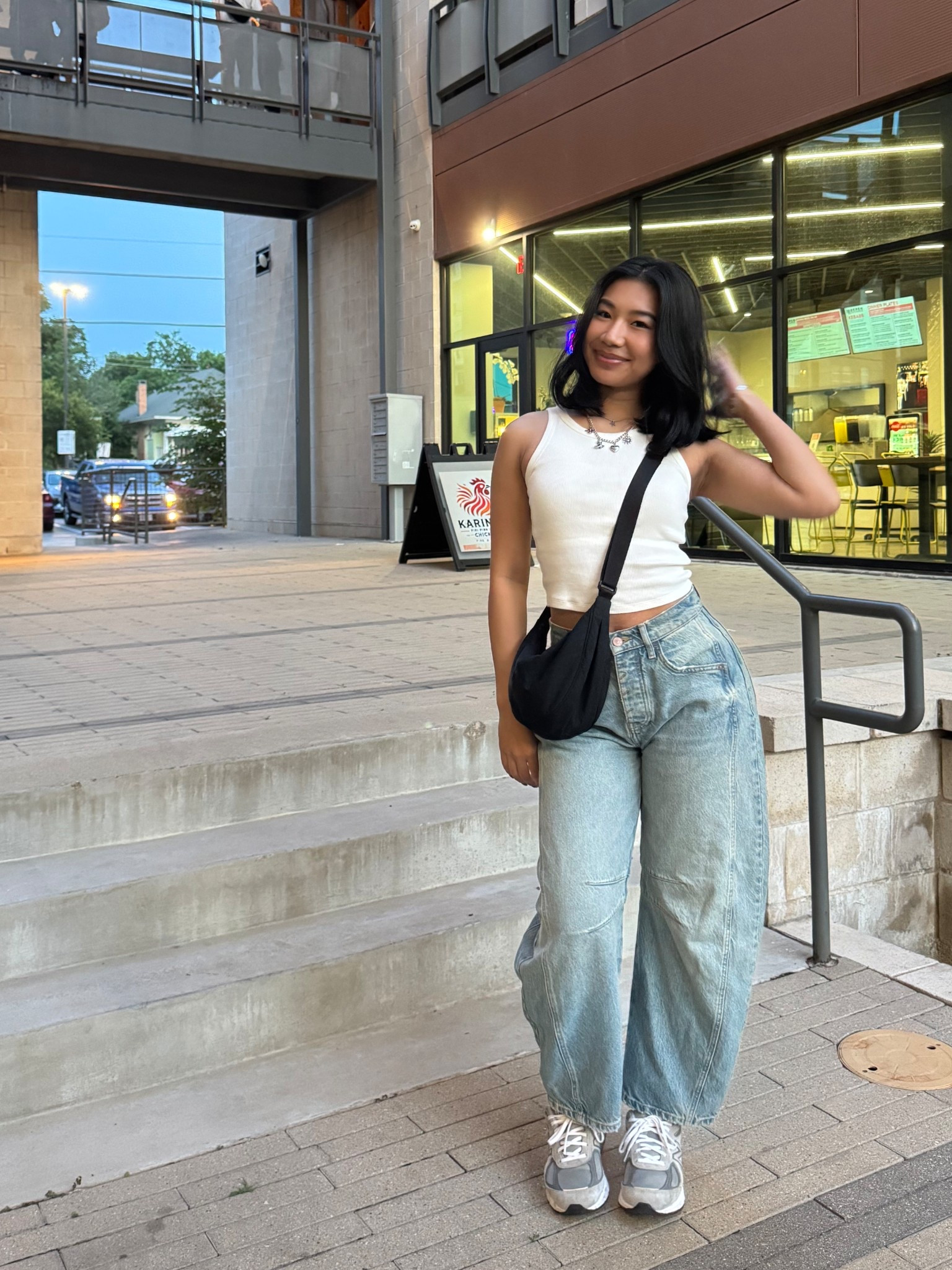 Love these barrel jeans!

//
barrel jeans  casual outfit  jeans  white tank  crossbody bag  summer outfit  summer outfit idea  neutral outfit  

#LTKStyleTip #LTKFindsUnder100