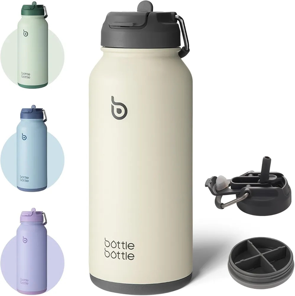 BOTTLE BOTTLE Insulated Water Bottle 950ml(32oz) Stainless Steel Sports Water Bottles with Straw ... | Amazon (UK)