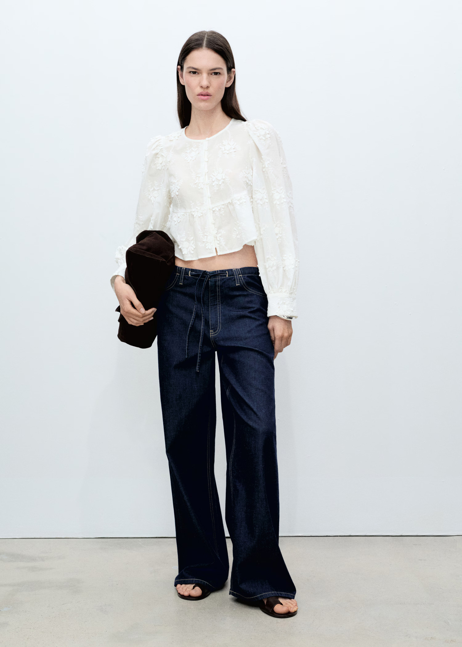 Flower-embroidered cotton blouse - Women | MANGO Canada | Mango Canada