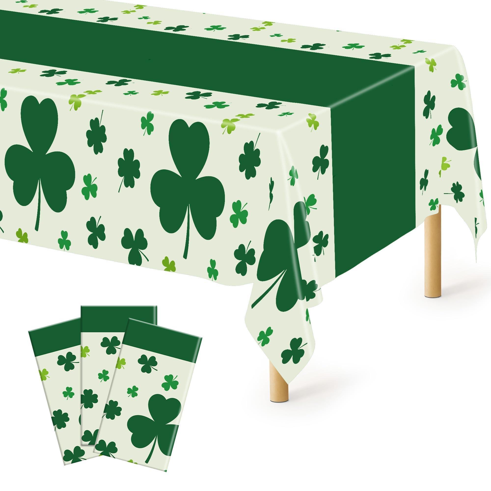 QZYL 3 Pack St Patricks Day Decorations, 108" X 54" St Patricks Day Tablecloth, Disposable Plasti... | Amazon (US)