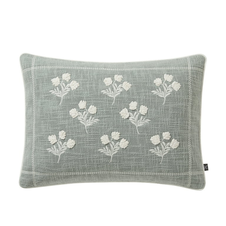 My Texas House 14" x 20" Ditsy Floral Dusty Green Reversible Cotton Decorative Pillow Cover | Walmart (US)