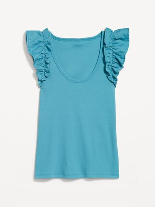 Ruffled Mixed Fabric Tank Top | Old Navy (US)