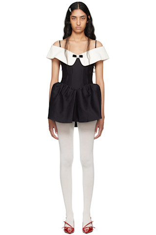 Black Off-The-Shoulder Minidress | SSENSE