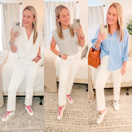 3 Ways to Wear White Jeans + Sneakers:

🤍Be bold with monochrome!

🤍Dress it down with an elevated tee!

🤍Dress it up with your favorite button down!

Sharing my all time favorite pair in stories🫶🏼
.
.
.
#whitejeans #whitejeansoutfit #sneakerstyle #howtostyle #howtowear #howtowearit #styleme #styleover50 #styleover40 #styleover30 #styleover60 #styleover70 #stylehacks #personalstylisttips #personalstylist #personalshopper #wearthisnext #bhamal #bhamnow 

#LTKshoecrush #LTKworkwear #LTKstyletip