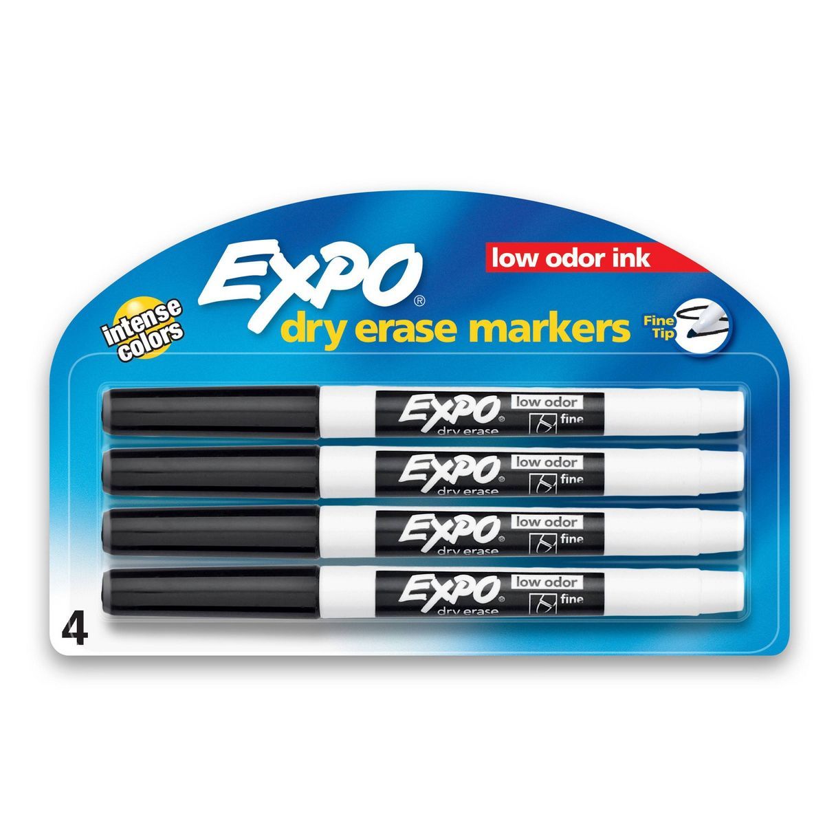 Expo 4pk Dry Erase Markers Fine Tip Black | Target