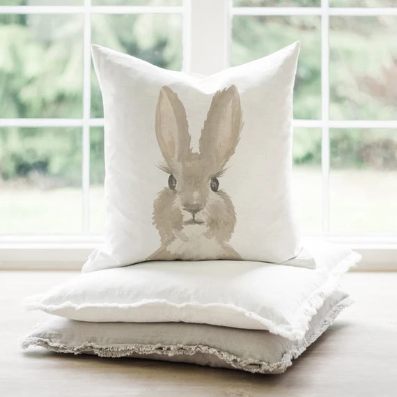 Watercolor Bunny Pillow Cover  Easter Pillow Cover  Rabbit | Etsy | Etsy (US)