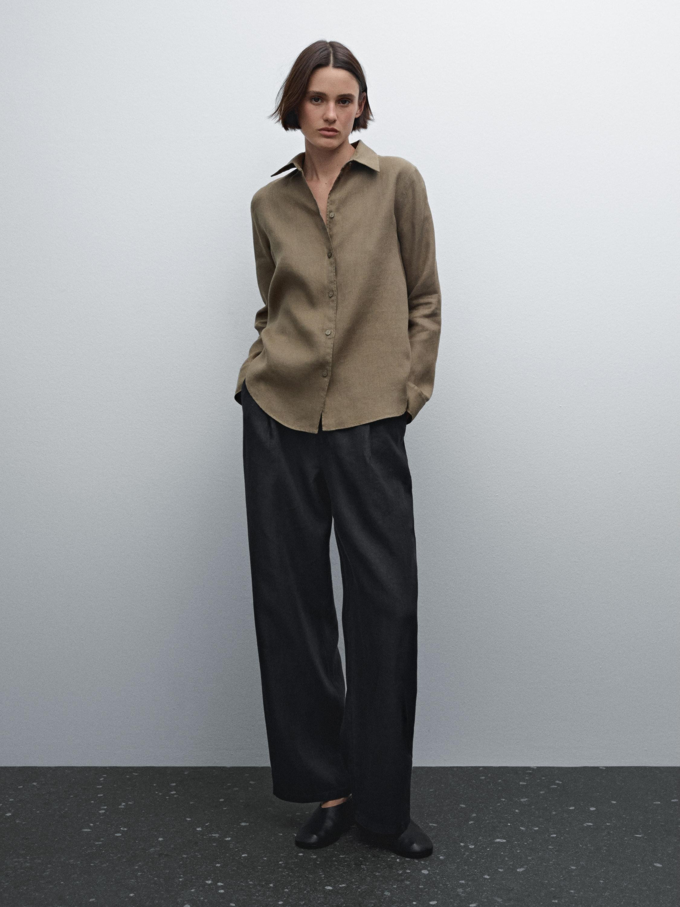 Flowing 100% linen shirt | Massimo Dutti UK