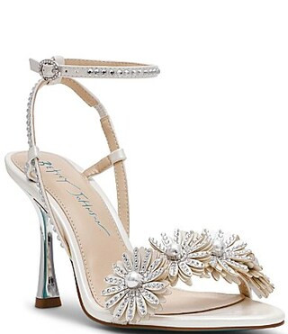 Blue by Betsey Johnson Mylee Pearl and Rhinestone Embellished Dress Sandals - 8 | Dillard's