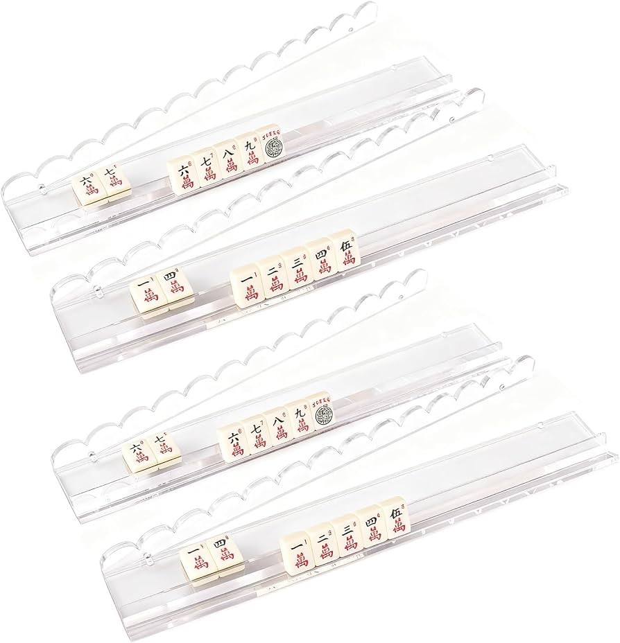 4PCS Mahjong Racks with Pushers, Upgraded American Mahjong Stand Set with Separate Pushers, Conve... | Amazon (US)