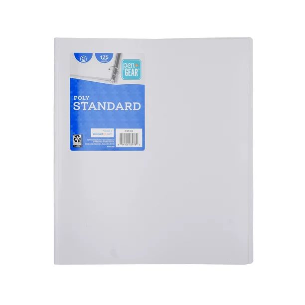 Pen + Gear 1" Standard 3-Ring Poly Binder, White Color, 1 Inch "O Ring", Letter Size | Walmart (US)