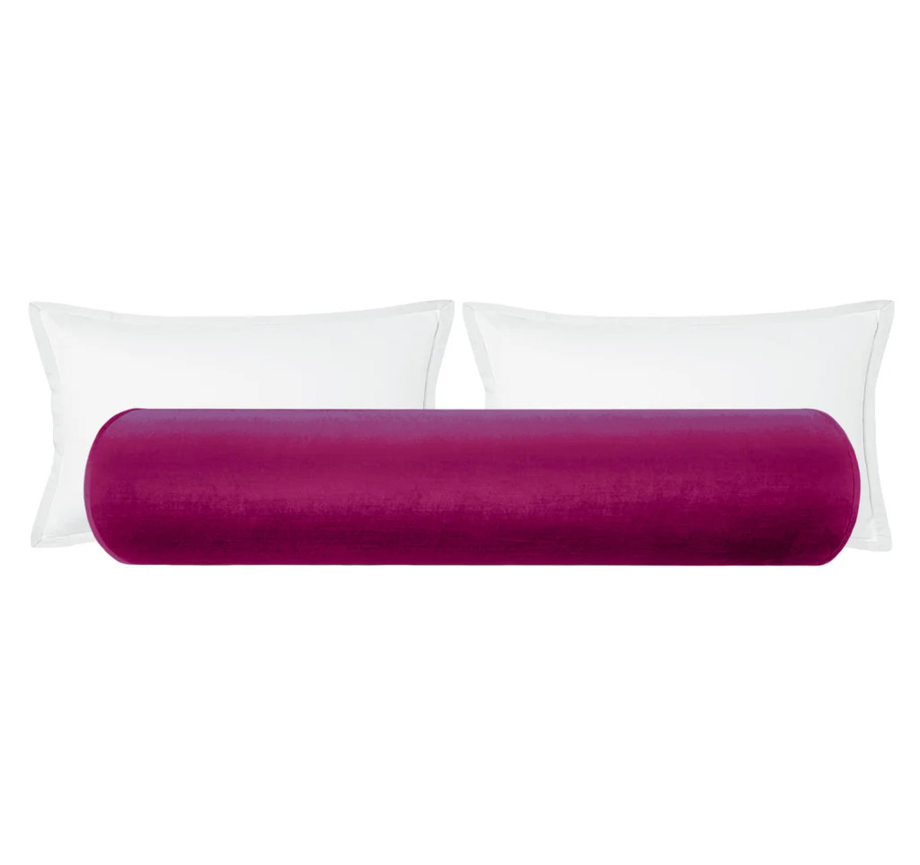 THE BOLSTER :: FAUX SILK VELVET // MAGENTA | LITTLE DESIGN COMPANY