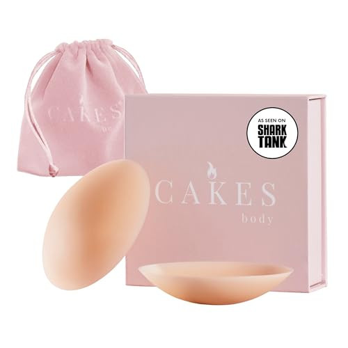 CAKES Body® grippy (Non-Adhesive) Circle Nipple Covers for Women - Silicone Nipple Covers with Travel Pouch - Reusable Design for Sports Bras, Swimear & Bralettes - Honey, OG Size (B-DD) | Amazon (US)