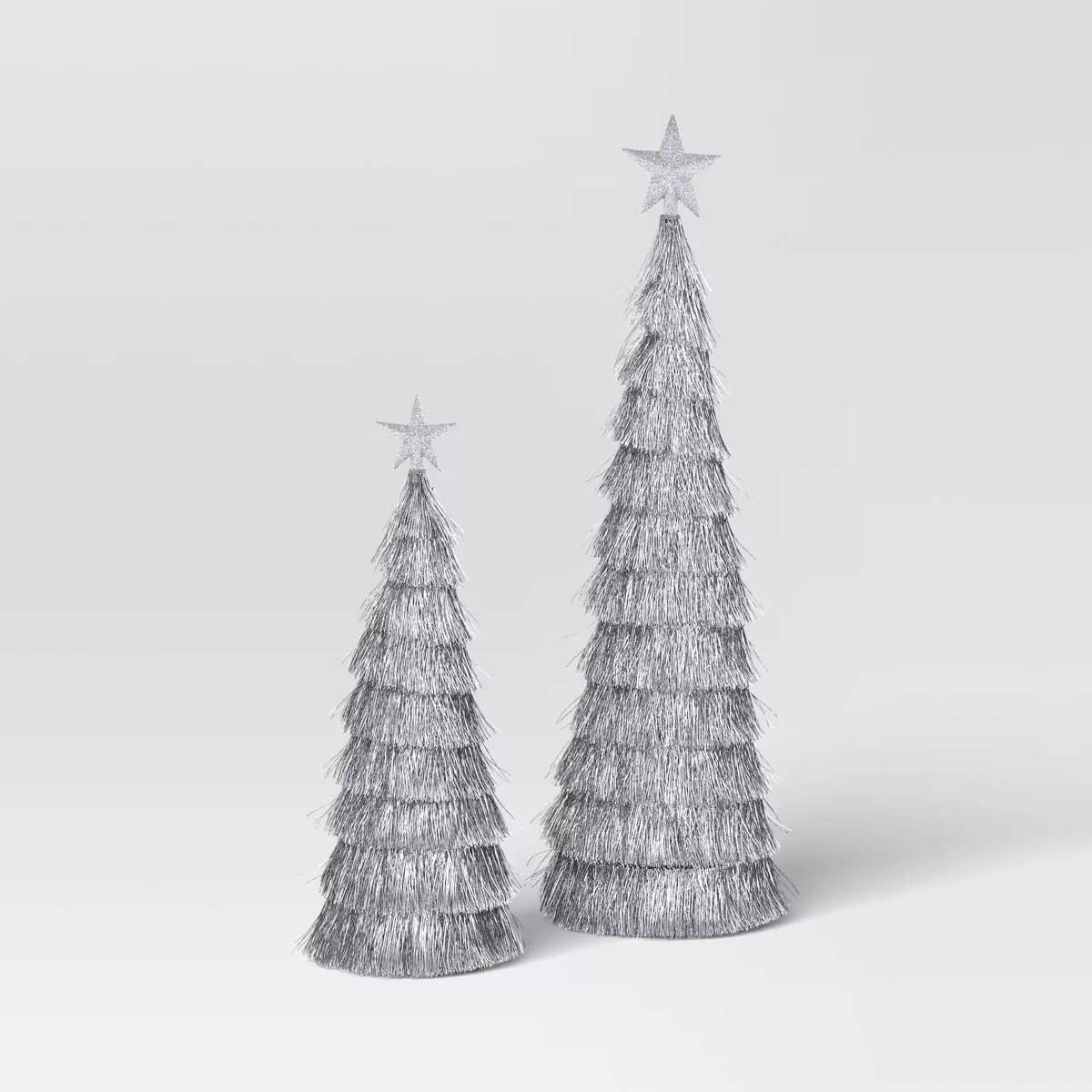 2pk Christmas 18" and 12" Tinsel Trees Silver - Wondershop™ | Target