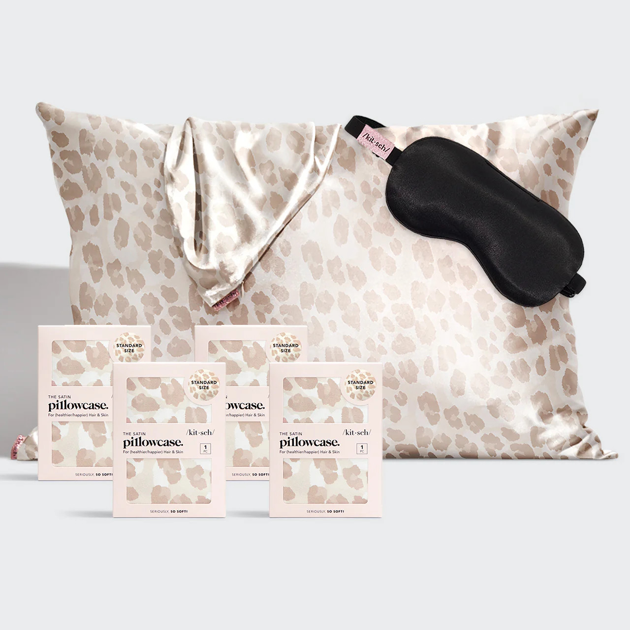Leopard Standard Pillowcase Bundle - Free Eye Mask! | KITSCH | Kitsch