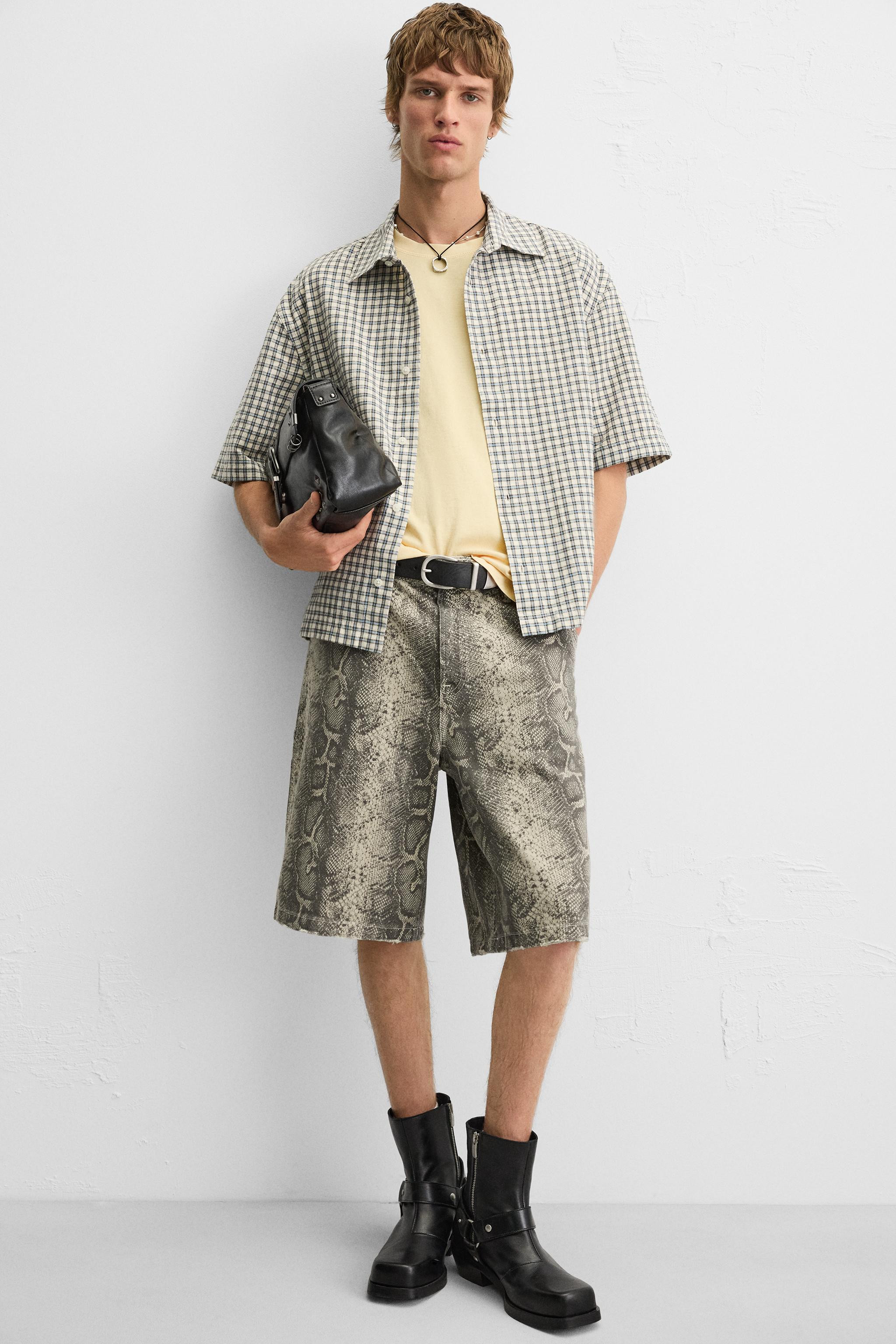 ANIMAL PRINT CARPENTER POCKET BERMUDA SHORTS | Zara UK