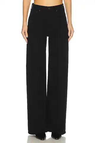 Lyra Wide Leg Jeans in Plush Black | Revolve Clothing (Global)