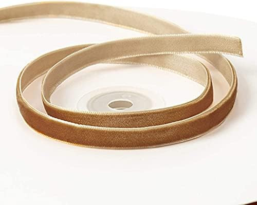 QIANF Vintage Khaki Velvet Ribbon, 3/8 Inch X 25Yd | Amazon (US)