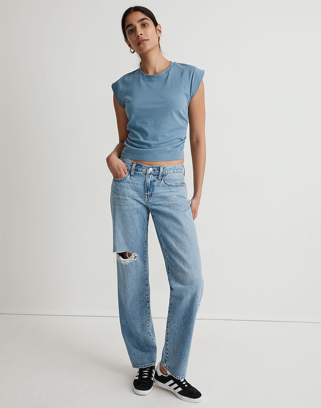 Low-Rise Baggy Straight Jeans in Heresford Wash | Madewell