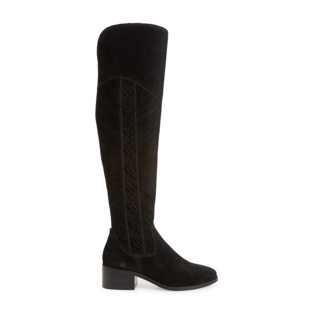Vince Camuto KREESELL Pointed Toe Suede Round toe Knee High Boot BLACK (6) - Walmart.com | Walmart (US)