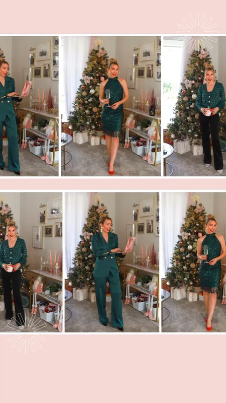 @bostonproperofficial holiday party looks, Emerald edition 💚 Emerald is the color of the season, and I've got your holiday party looks covered #BostonProperPartner
🌟 Go casual with this cozy 2-piece sweater set for a laid-back vibe 🎄, or make a bold statement at your office party with the sophisticated suit set 💼. And for the ultimate glam factor, dazzle in the sequin dress that's sure to steal the spotlight. ✨ Which outfit is your favorite? Let me know in the comments below!  #BostonProper #BostonProperStyle #HolidayStyle #EmeraldEnvy


#LTKstyletip #LTKSeasonal #LTKHoliday