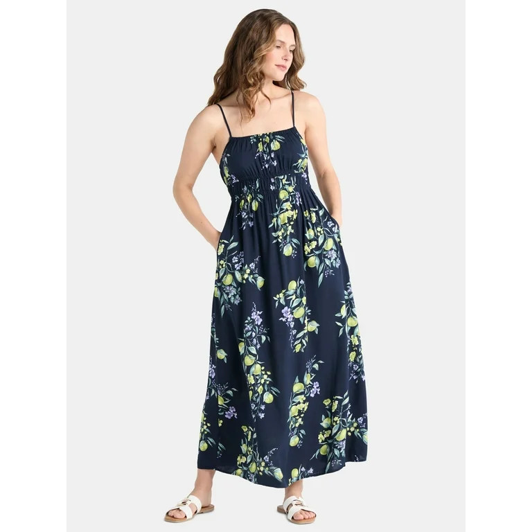 Time and Tru Women's and Women's Plus Smocked Waist Maxi Dress, Sizes XS-4X - Walmart.com | Walmart (US)