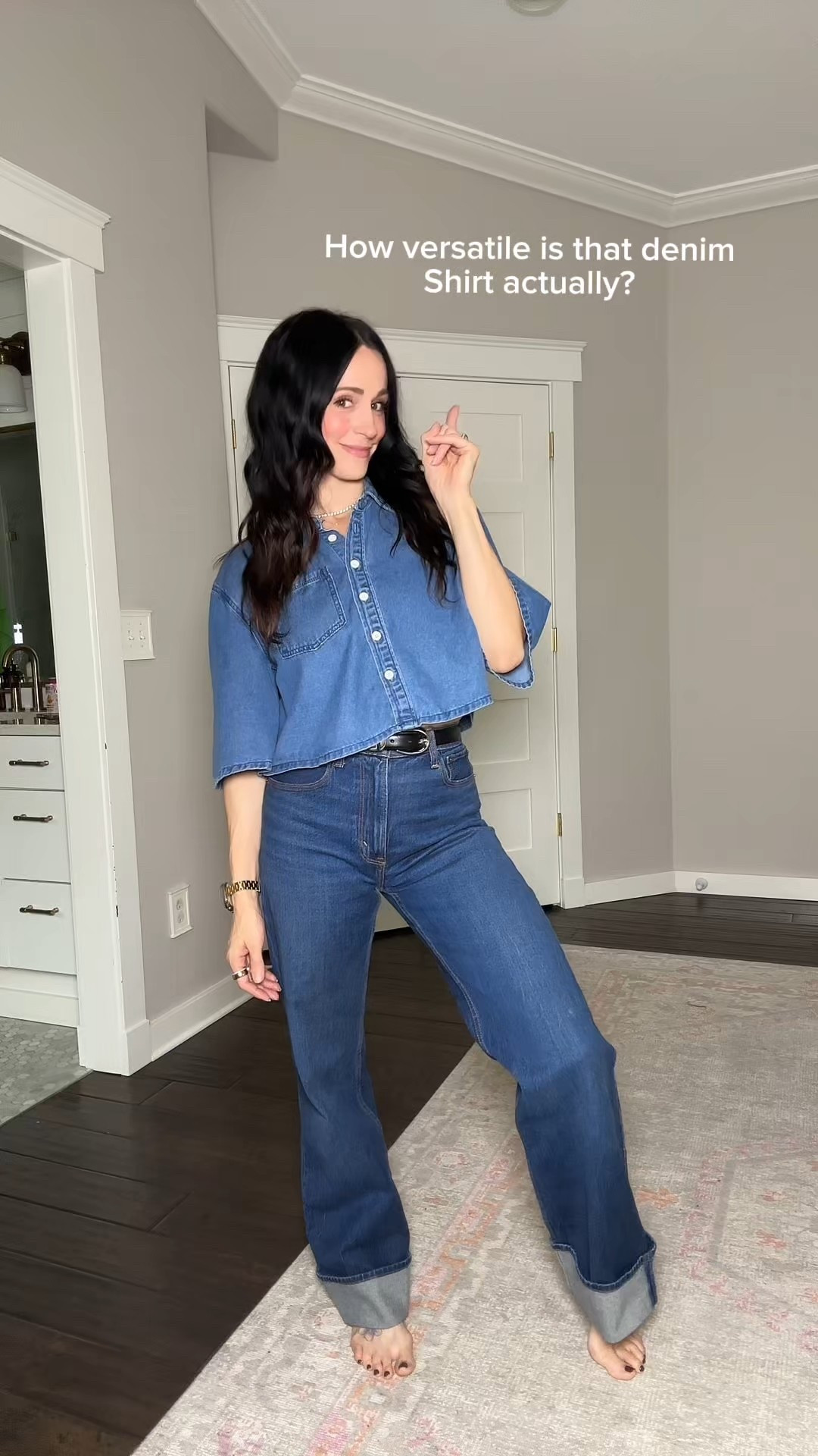 One denim top styled 6 ways 
Wearing a M in the denim top. 

#LTKmomlife #LTKStyleTip #LTKootd