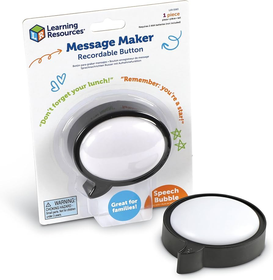 Learning Resources Message Maker Recordable Button Speech Bubble - SEL Toys, Conversation Skills,... | Amazon (US)