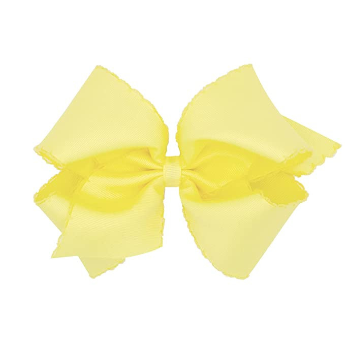Wee Ones Girls' Classic Grosgrain Moonstitch Edge Hair Bow on a WeeStay Hair Clip, King, Light Ye... | Amazon (US)
