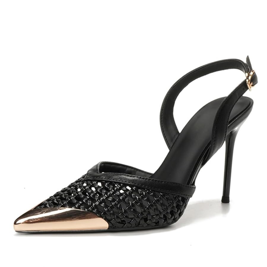 Womens Pointed Toe Heels Slingback Stiletto Heels Slip On High Heel Pumps Closed Toe Heeled Sanda... | Amazon (US)