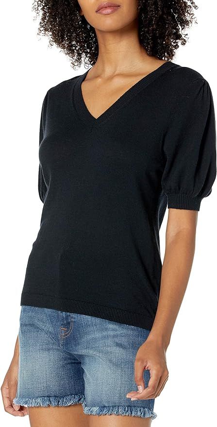 The Drop Women's Cindy Short Puff-Sleeve Crewneck Sweater | Amazon (US)