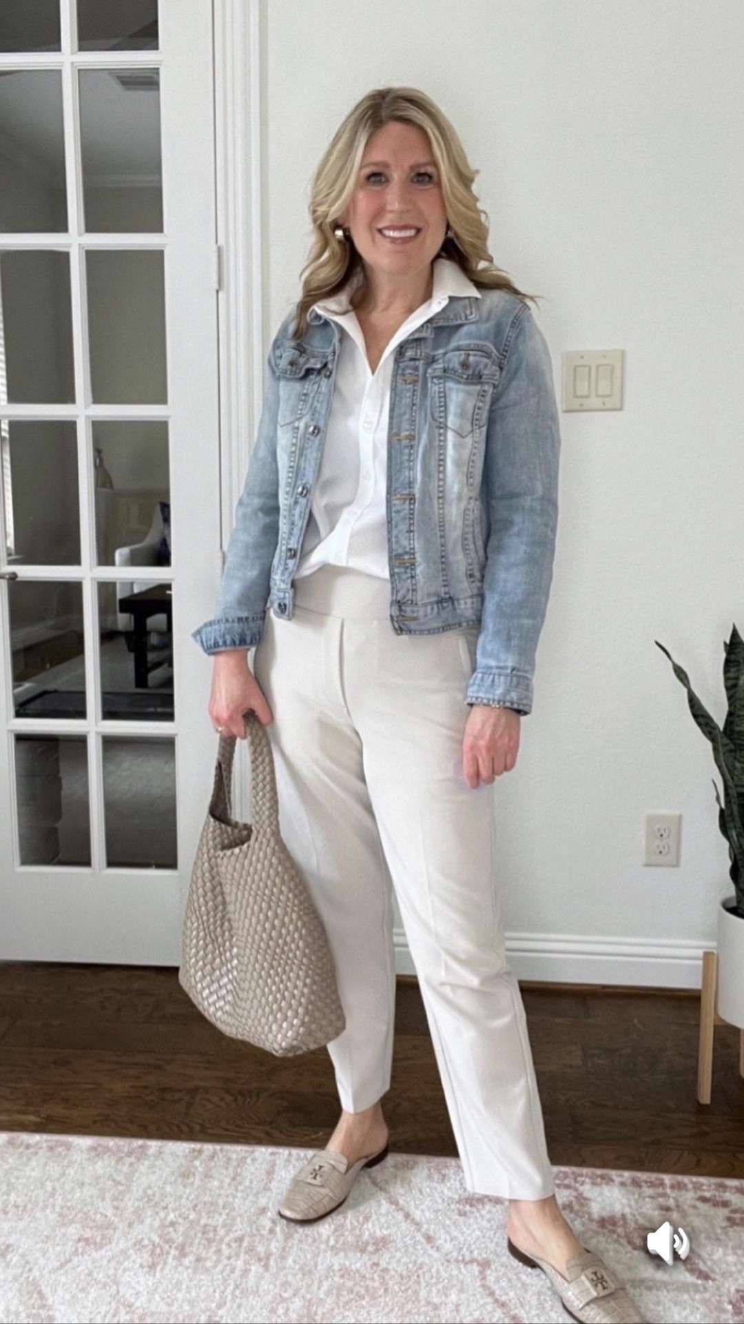 Such a polished look. Great for travel. I LOVE my Endless High Rise Pants from Athleta. ♥️ They are stretchy. Run slightly large. Stick with your regular size. This shade is called abalone. It’s a light taupe. 
Button up shirt is slightly stretchy. It’s my favorite from Chico’s and runs true to size. ♥️

#LTKStyleTip #LTKWatchNow #LTKItBag #LTKShoeCrush #LTKParties #LTKFindsUnder100 #LTKFindsUnder50

#LTKOver40 #LTKmomlife #LTKootd #LTKWorkwear #LTKMidsize #LTKSaleAlert #LTKSeasonal #LTKTravel