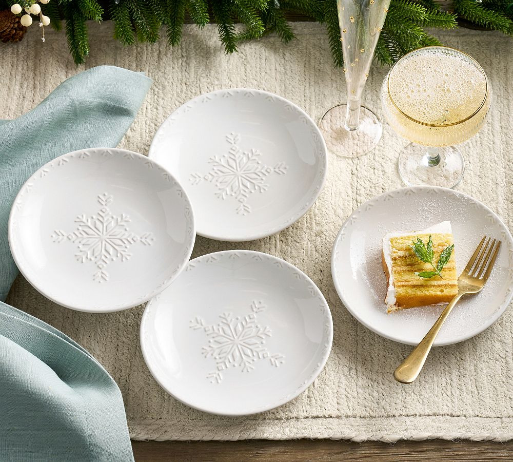 Fair Isle Embossed Appetizer Plates - Set of 4 | Pottery Barn (US)
