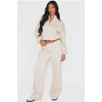 Beige Seam Detail Wide Leg Sweatpant | PrettyLittleThing US